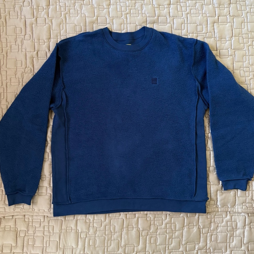 NWOT Yellow Label Co Stylish Navy Blue Cotton Sweater Size Large - Picture 1 of 6